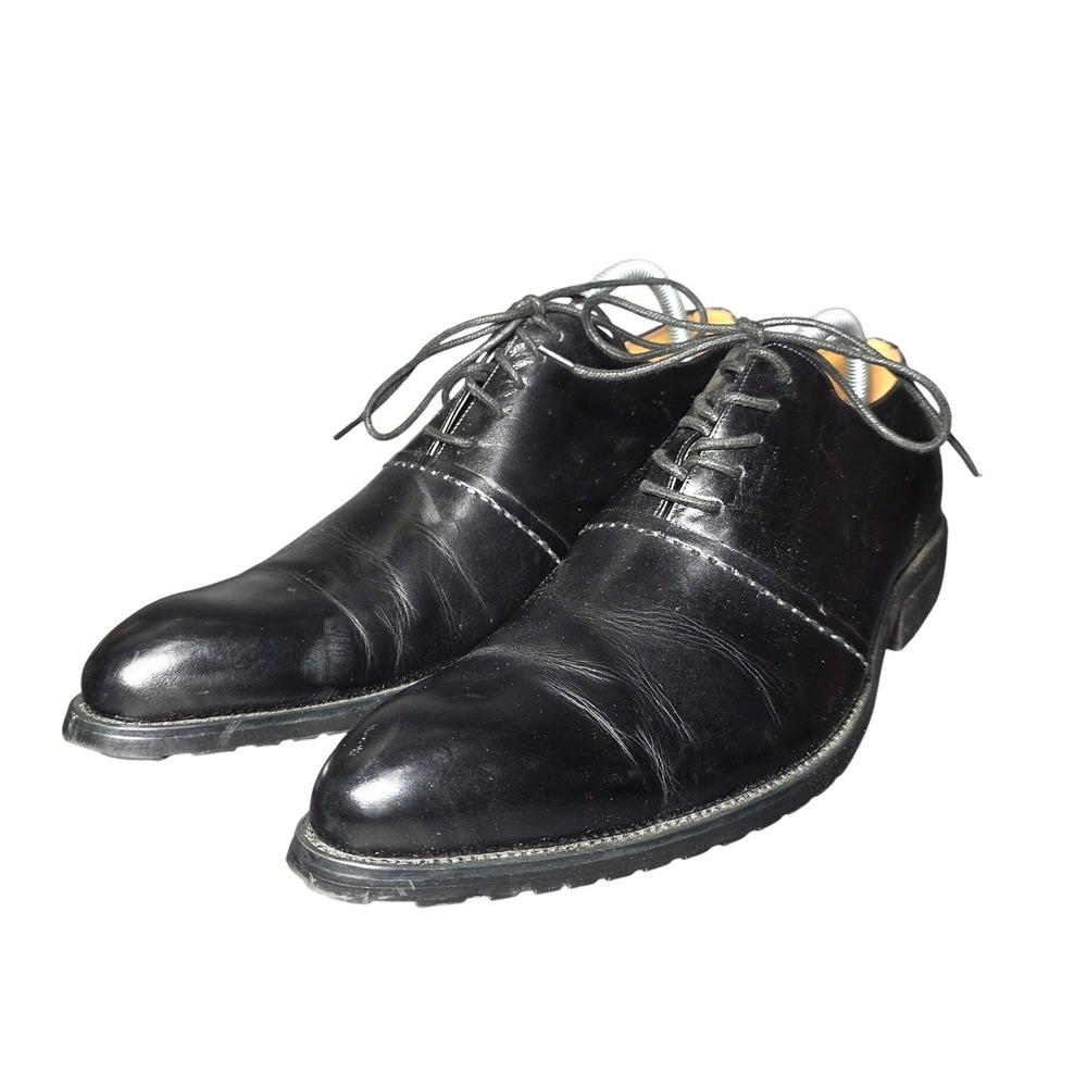 Pierre Cardin Mens Black Leather Oxford Dress Shoes V86100-3 Size 40